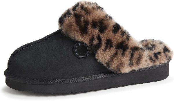 Dearfoams Women's Fireside Sydney Shearling Fur Indoor/Outdoor Scuff Slipper with Wide Widths